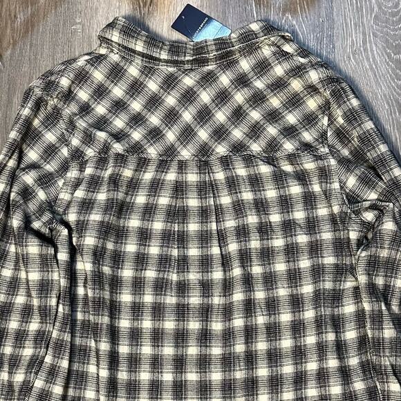 Lucky Brand Plaid Flannel Raw Hem Button Down Shirt NEW - Picture 6 of 6